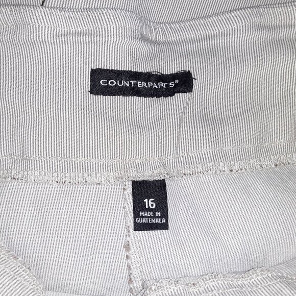 Peach Top Sz XL * Counterparts Pull-on Capris * Sz 16 * Tan & White Pinstripe * - Picture 6 of 9